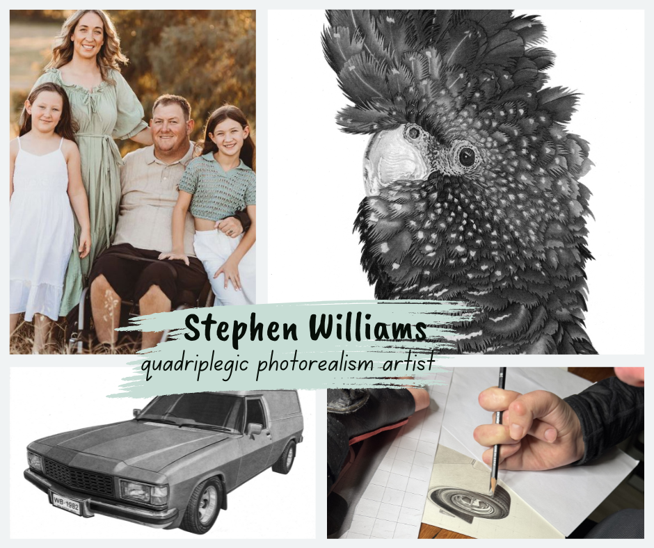 Aussie Quadriplegic Stephen Williams Finds Healing, New Career as Photorealism Artist